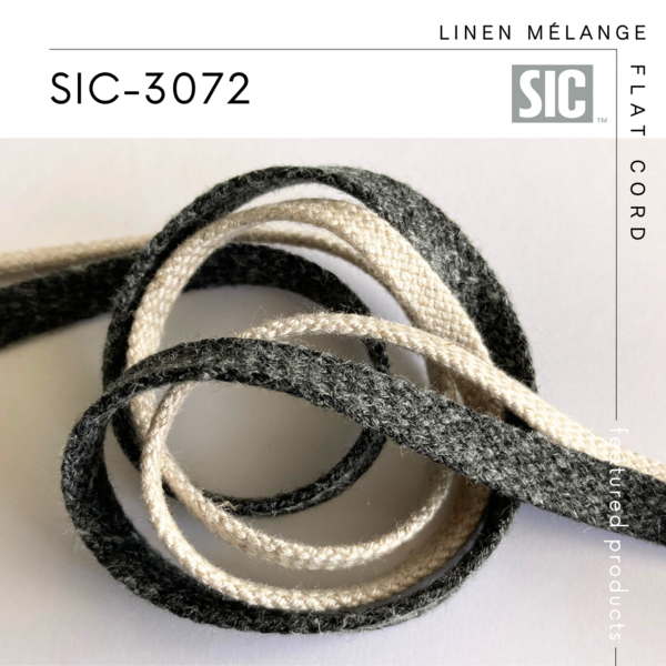 New Item : SIC-3072 / LINEN MÉLANGE FLAT CORD