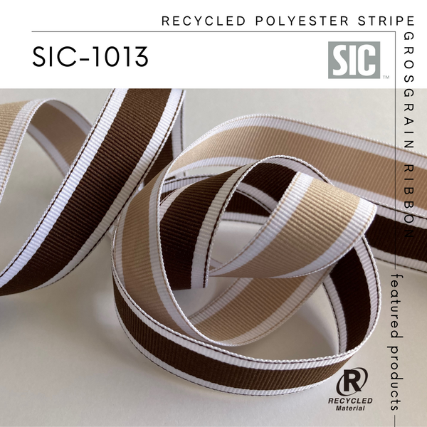 New Item : SIC-1013 / RECYCLED POLYESTER STRIPE GROSGRAIN RIBBON